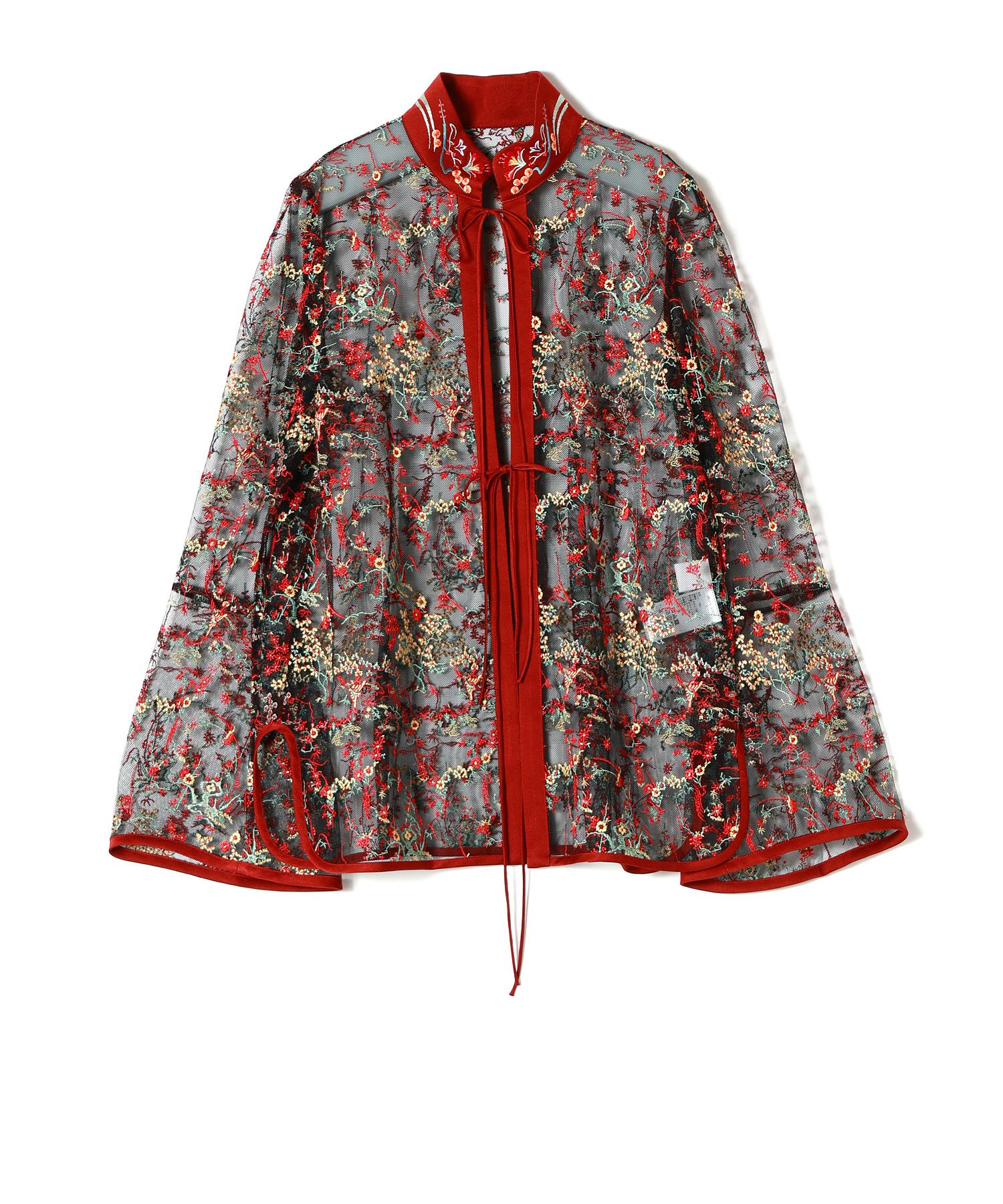 Mame Kurogouchi(マメ クロゴウチ)】 Floral Lace Stand Collar Shirt