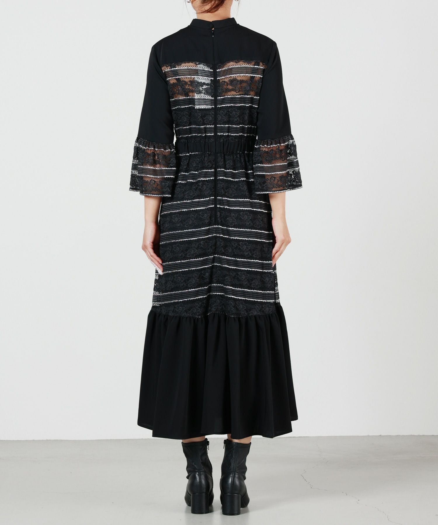LOKITHO(ロキト)】 PARIGOT別注 BORDER LACE BLACK DRESS｜PARIGOT