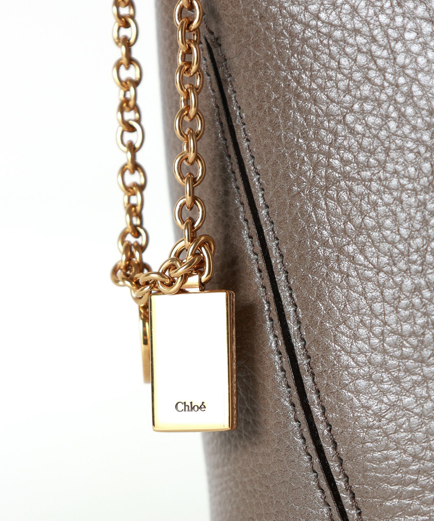 最終値下げ♡クロエ パラティ  ♡  グレー Chloe(クロエ)】 グレインレザー製 CHLOE SPINスモールトートバッグ