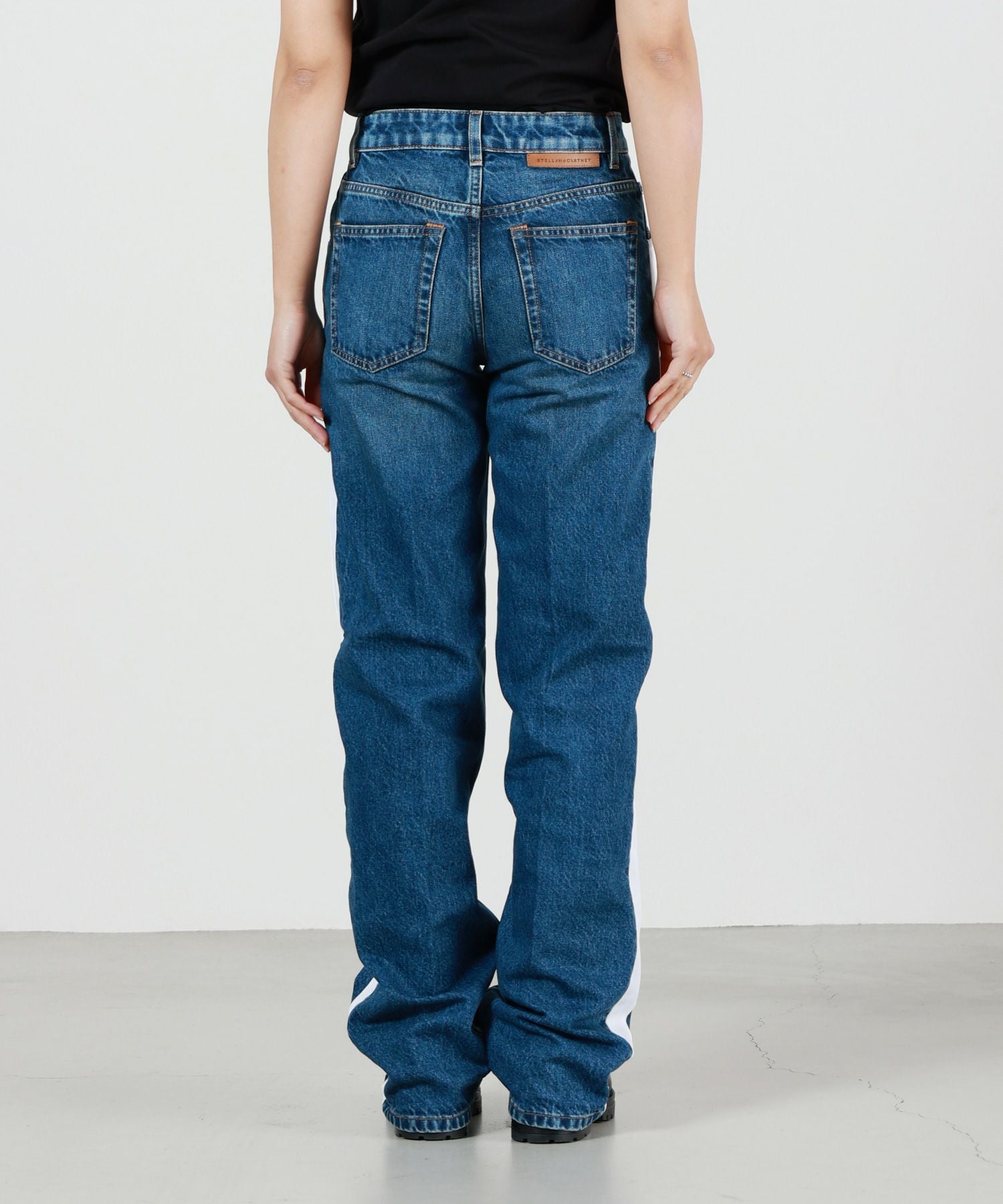【美品】ステラマッカートニー アーティストコラボ 青白ストライプ グラフィック STELLA McCARTNEY(ステラ・マッカートニー)】 サイドストライプ