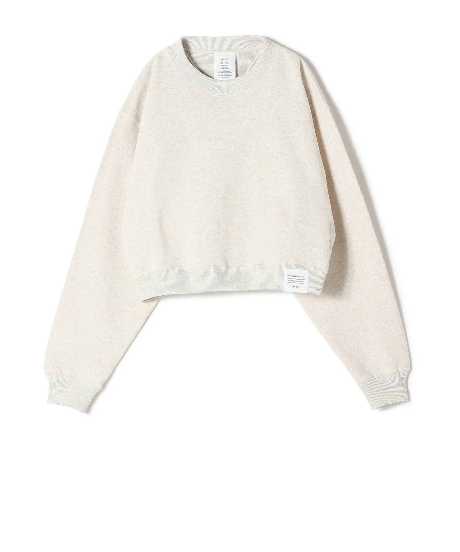 HYKE(ハイク)】 CROPPED SWEAT SHIRT｜PARIGOT ONLINE（パリゴオンライン）