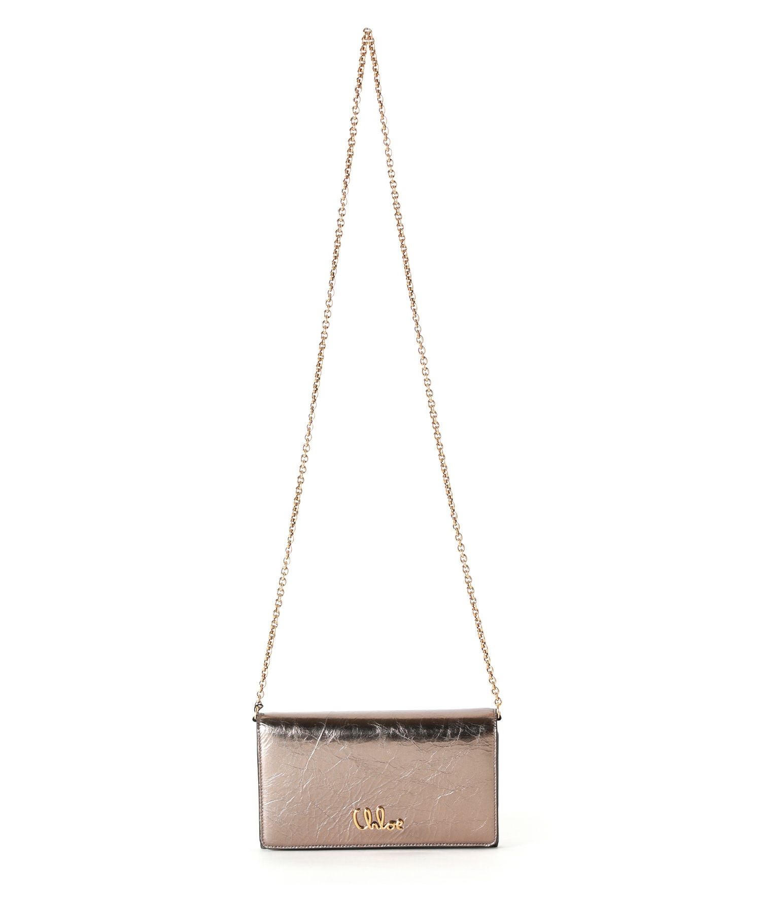 Chloe(クロエ)】 メタライズドレザー製チェーン付きCHLOE ICONIC