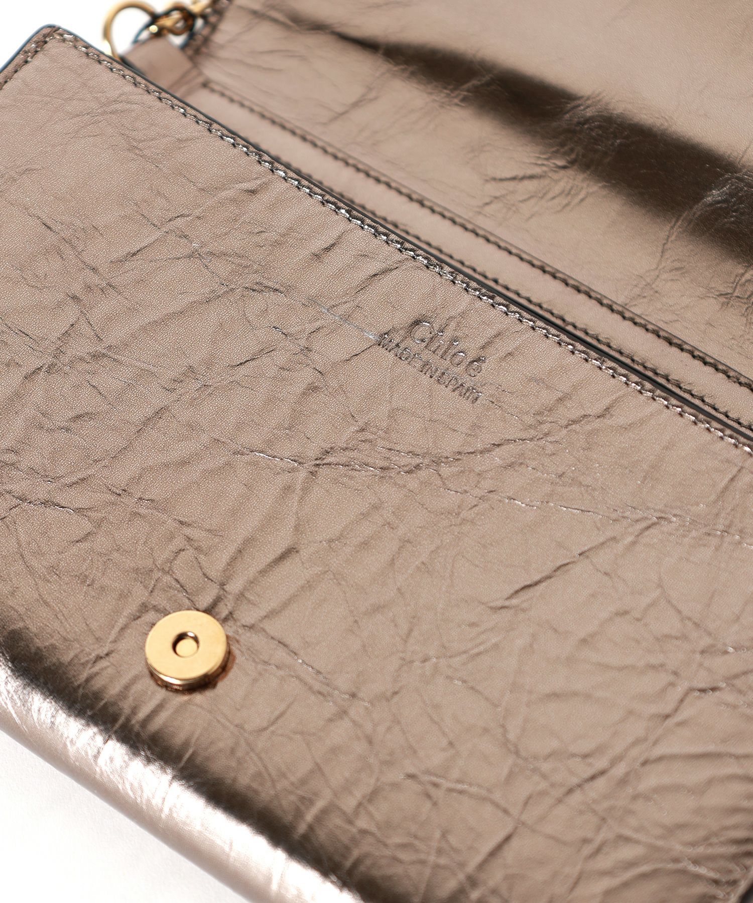 Chloe(クロエ)】 メタライズドレザー製チェーン付きCHLOE ICONIC