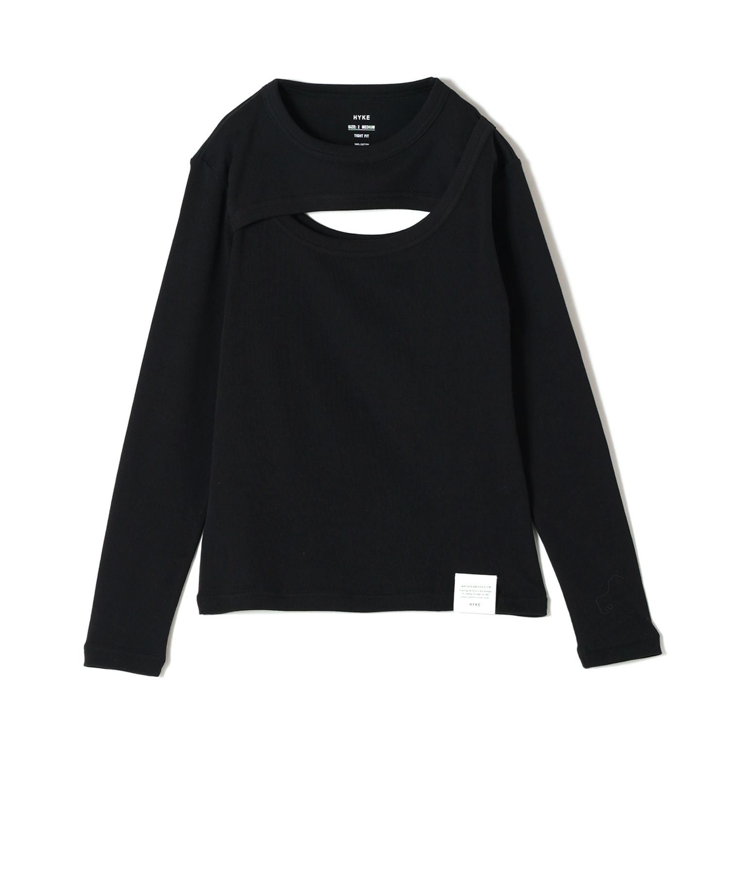 HYKE ハイク ロングスリーブTシャツ ブラック　ボリュームスリーブ HYKE LONG SLV TEE BIG FIT ロングスリーブトップス｜トゥモローランド