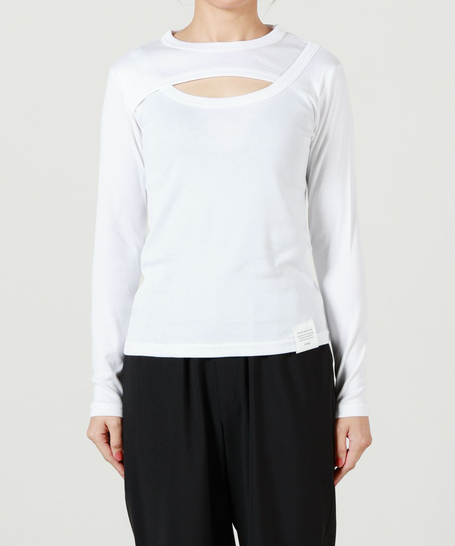 HYKE(ハイク) 長袖カットソー サイズ2 M - HYKE＜ハイク＞ コットン ロングスリーブTシャツ（2269357）｜HYKE