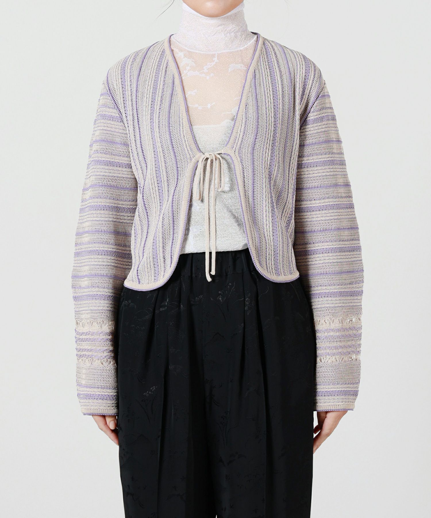 Mame Kurogouchi(マメ クロゴウチ)】 Drop Jacquard Knitted Cardigan