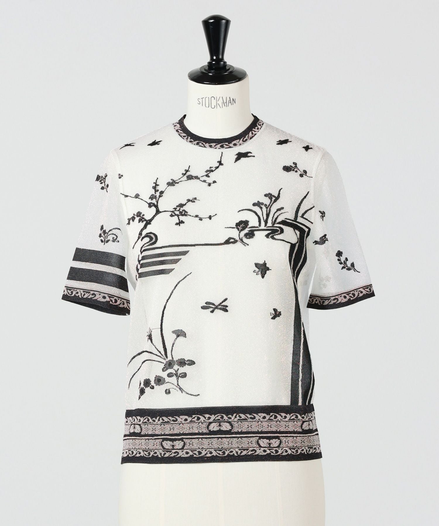 Mame Kurogouchi(マメ クロゴウチ)】 Nature Pattern Sheer Knitted
