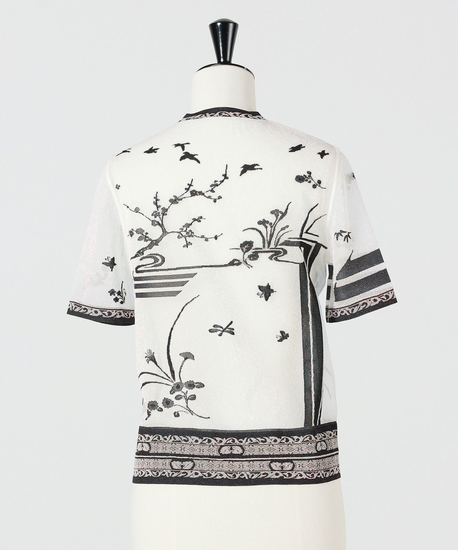 Mame Kurogouchi(マメ クロゴウチ)】 Nature Pattern Sheer Knitted