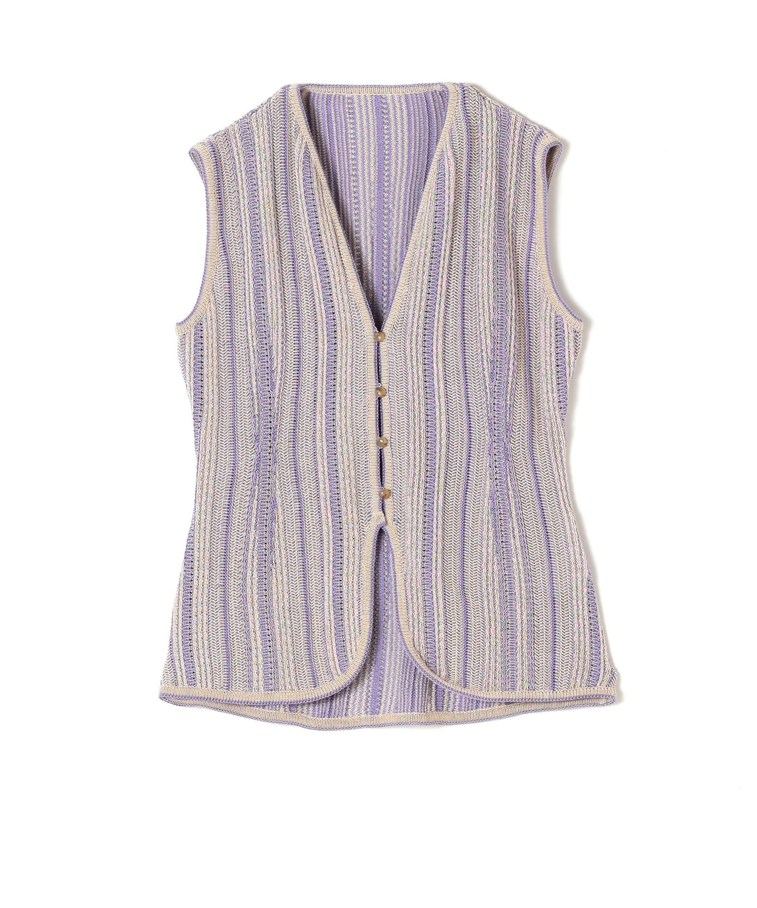 Mame Kurogouchi(マメ クロゴウチ)】 Drop Jacquard Knitted Vest