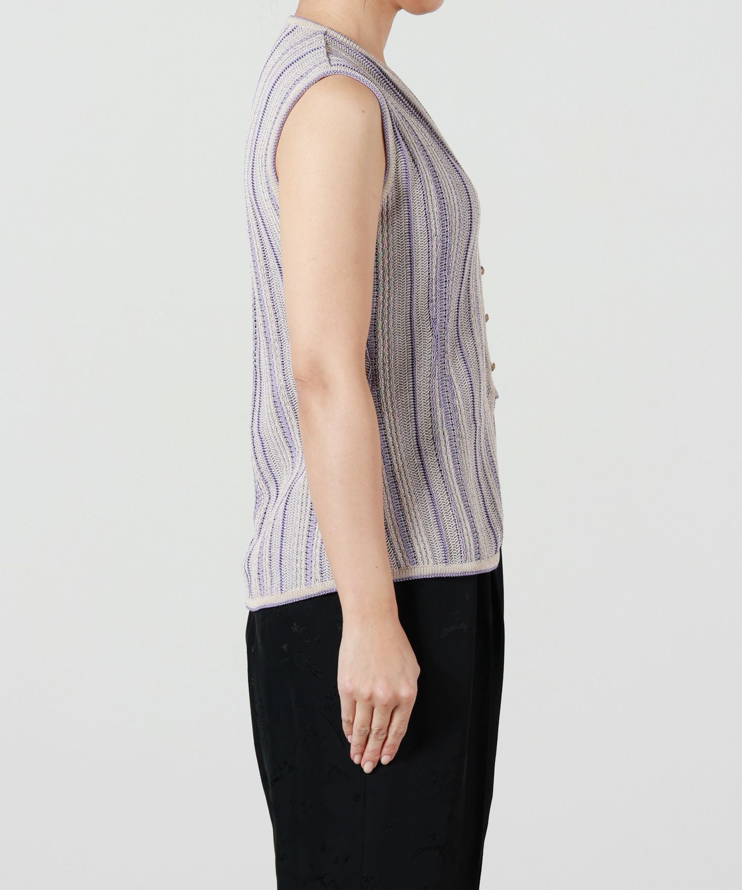 Mame Kurogouchi(マメ クロゴウチ)】 Drop Jacquard Knitted Vest