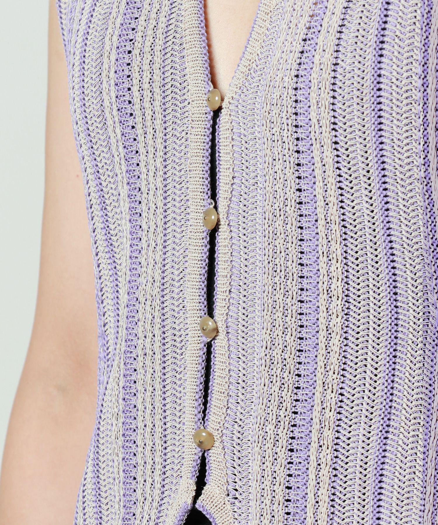 Mame Kurogouchi(マメ クロゴウチ)】 Drop Jacquard Knitted Vest