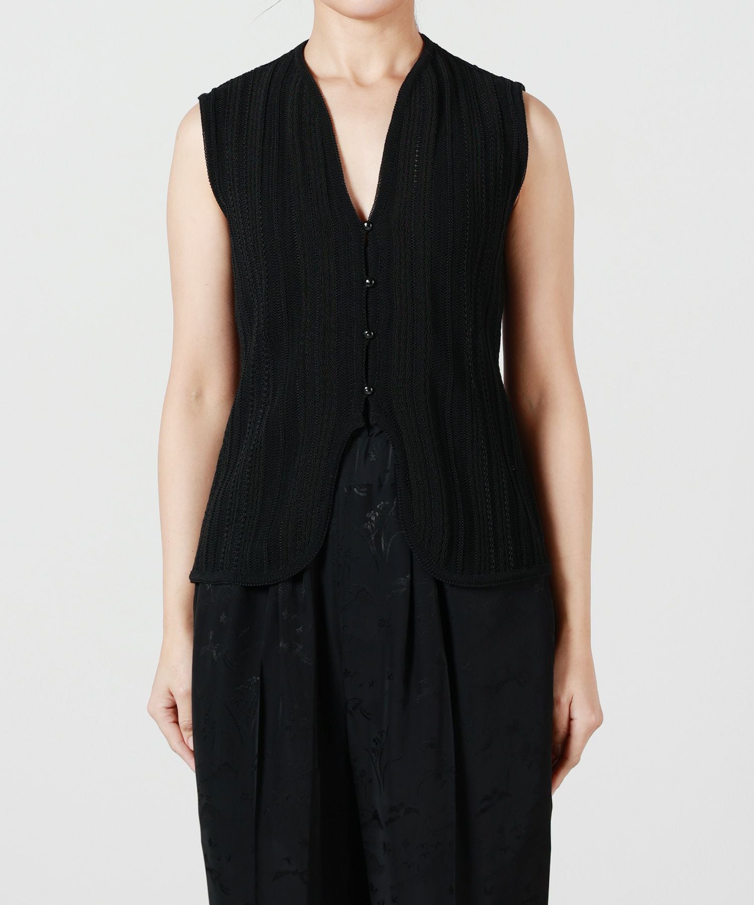 Mame Kurogouchi(マメ クロゴウチ)】 Drop Jacquard Knitted Vest