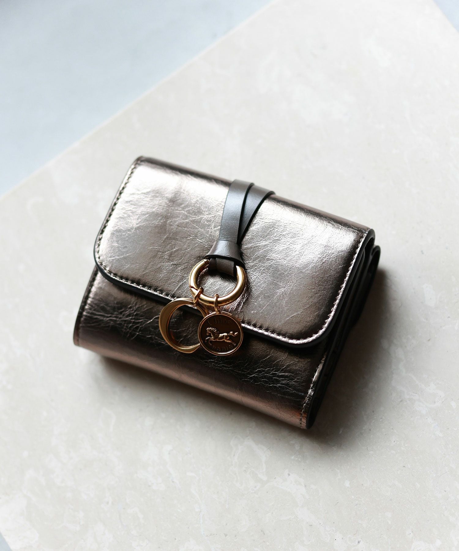 クロエ　Chloe メタリック　パーティバッグ Chloe(クロエ)】 PARIGOT別注 メタライズドレザー製ALPHABETスモール