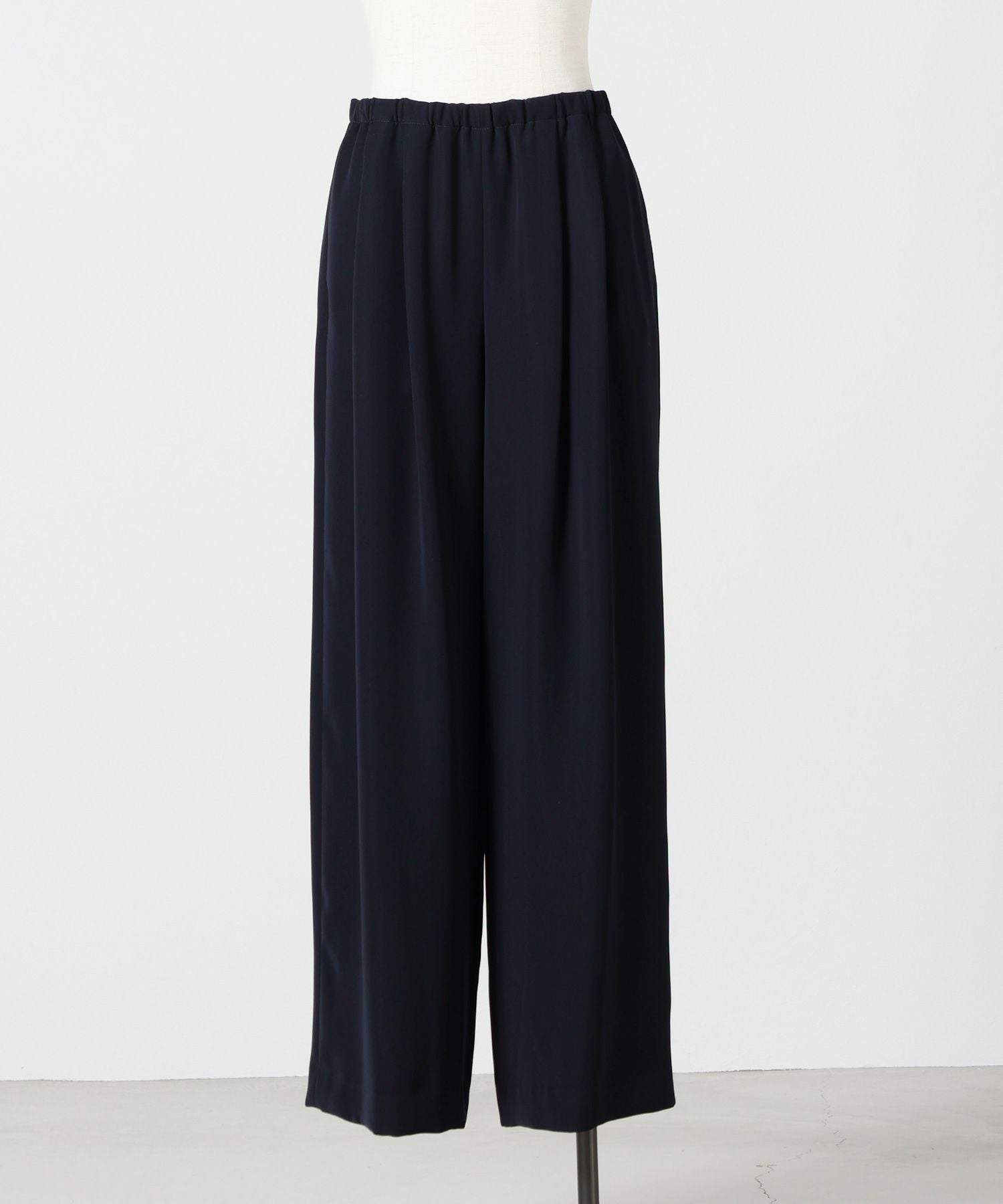 美品 ENFOLD リラックストラウザー イージーパンツ 黒 洗える ENFOLD(エンフォルド)】 RELAX ELASTIC WIDE-TROUSERS｜PARIGOT ONLINE