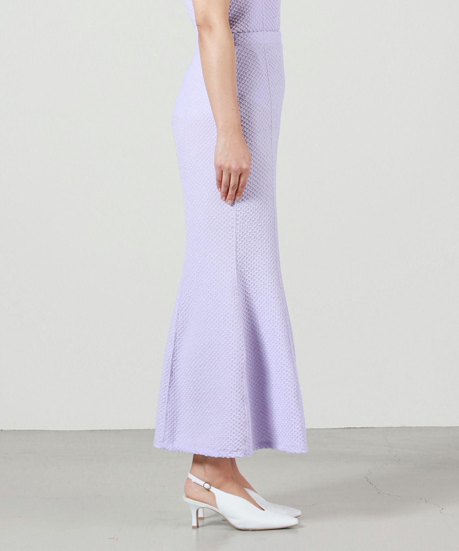 Mame Kurogouchi(マメ クロゴウチ)】 Shirring Jersey Jacquard Flare