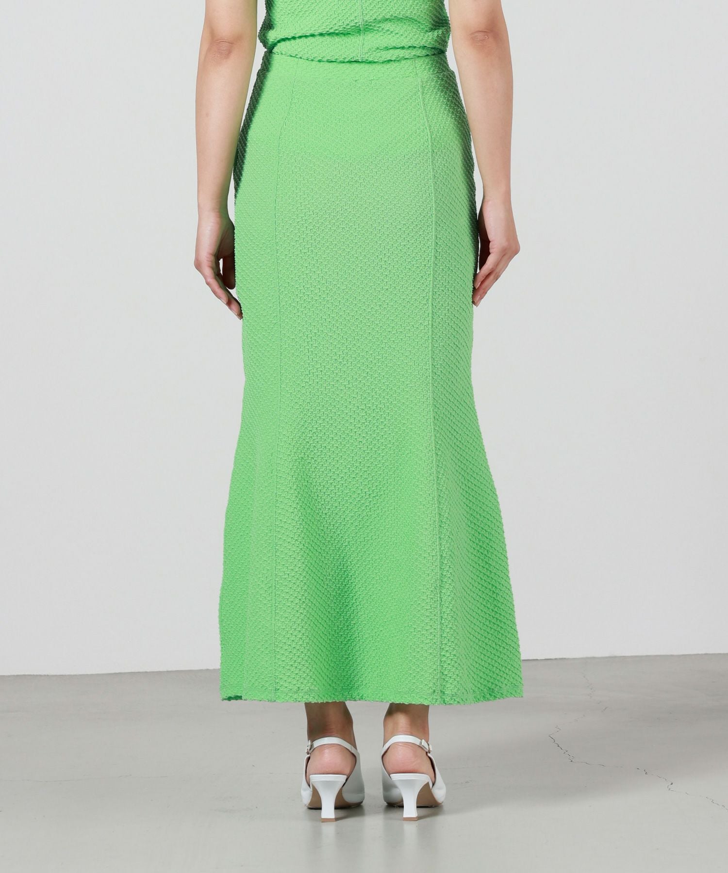 Mame Kurogouchi(マメ クロゴウチ)】 Shirring Jersey Jacquard Flare