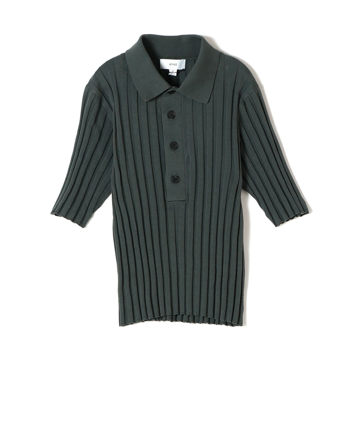 HYKE(ハイク)】 WIDE RIBBED POLO SWEATER｜PARIGOT ONLINE（パリゴ