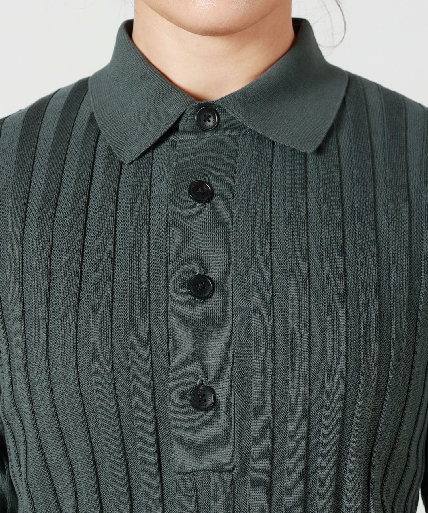 HYKE(ハイク)】 WIDE RIBBED POLO SWEATER｜PARIGOT ONLINE（パリゴ