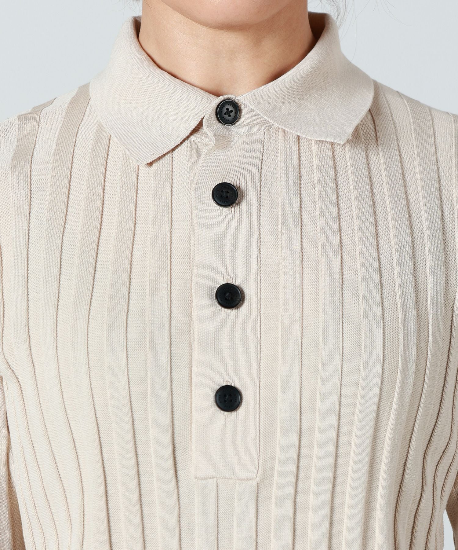 HYKE(ハイク)】 WIDE RIBBED POLO SWEATER｜PARIGOT ONLINE（パリゴ