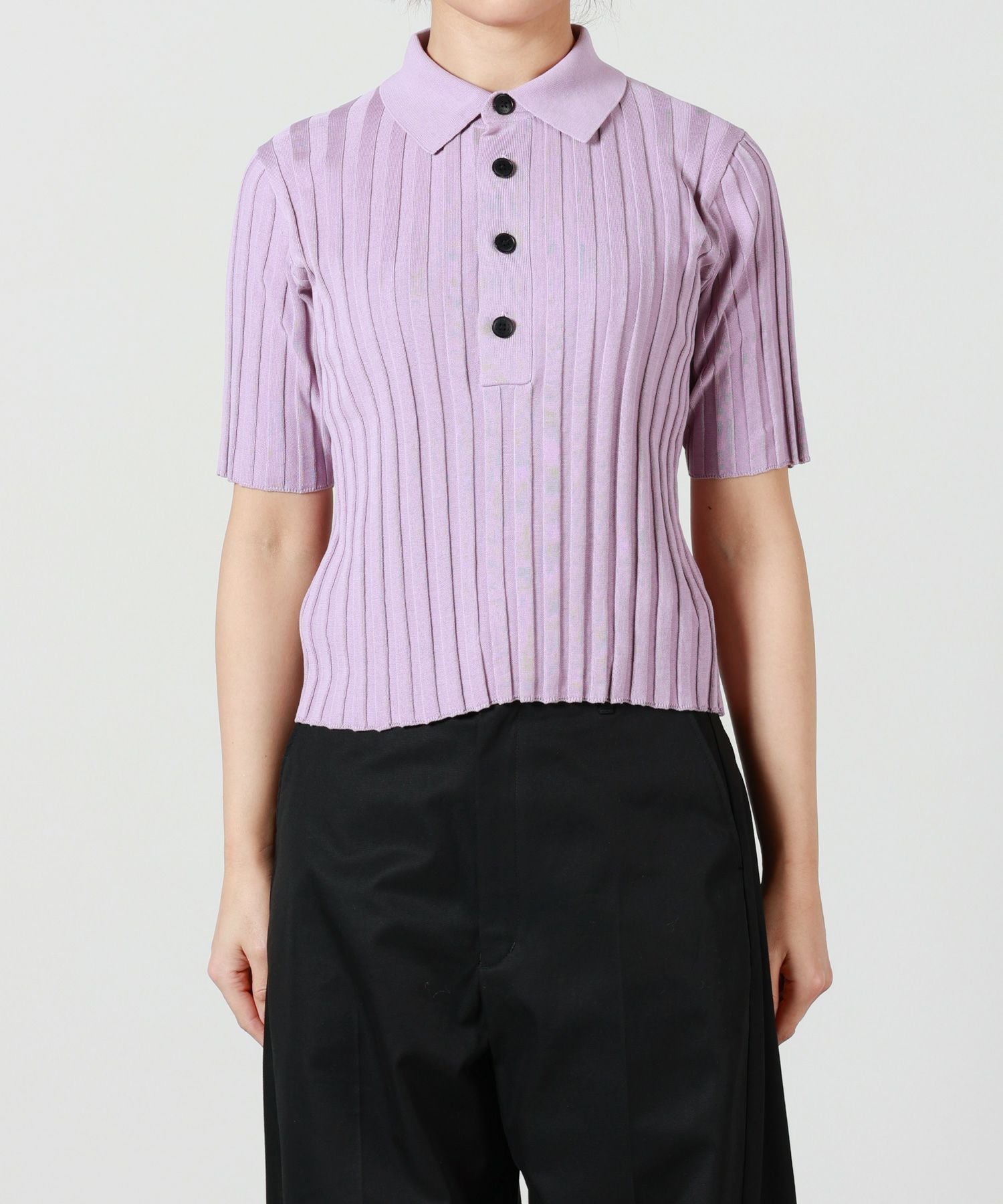 HYKE(ハイク)】 WIDE RIBBED POLO SWEATER｜PARIGOT ONLINE（パリゴ