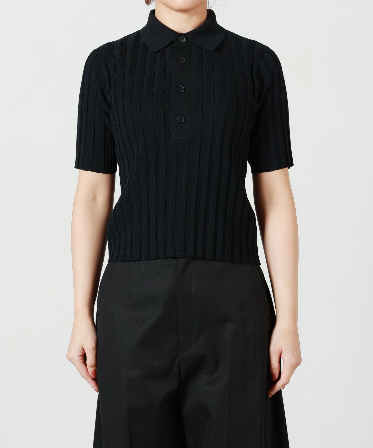HYKE(ハイク)】 WIDE RIBBED POLO SWEATER｜PARIGOT ONLINE（パリゴ