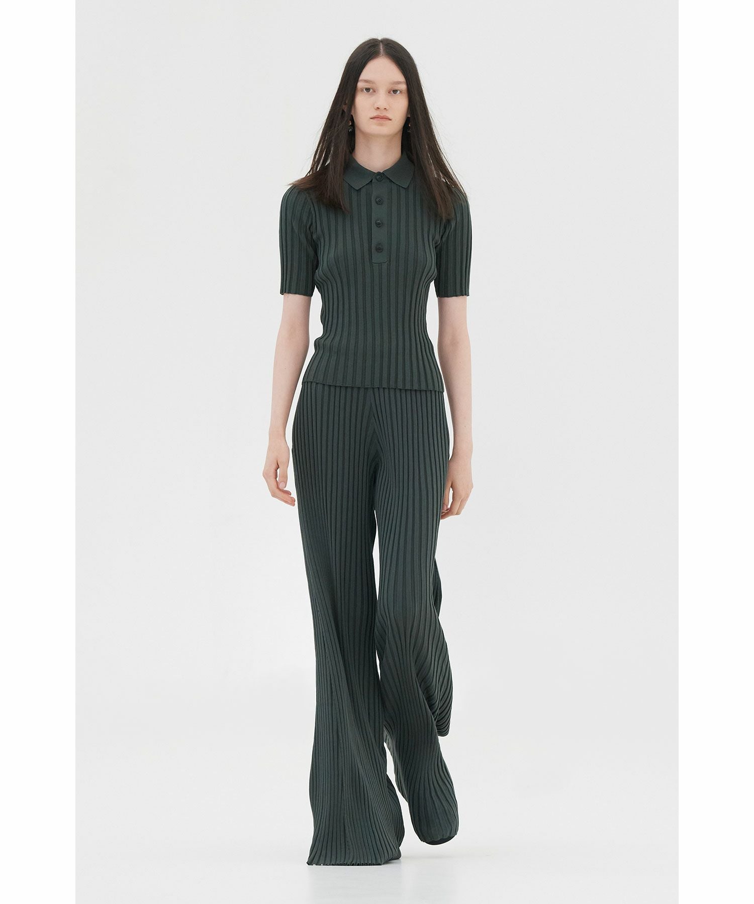 HYKE(ハイク)】 WIDE RIBBED POLO SWEATER｜PARIGOT ONLINE（パリゴ