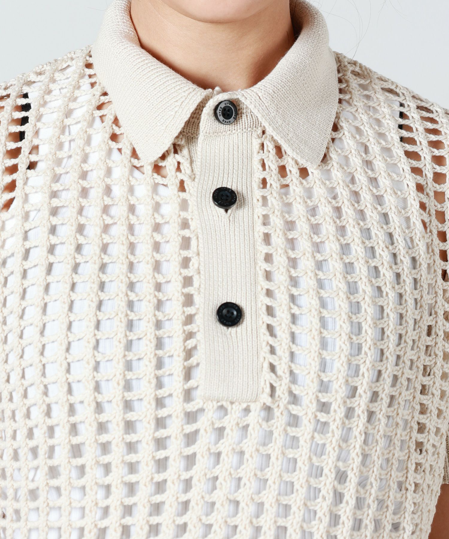 HYKE(ハイク)】 CROCHETED POLO SWEATER｜PARIGOT ONLINE（パリゴ