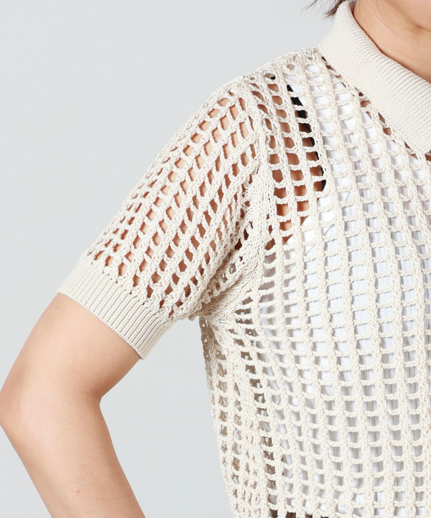 HYKE(ハイク)】 CROCHETED POLO SWEATER｜PARIGOT ONLINE（パリゴ