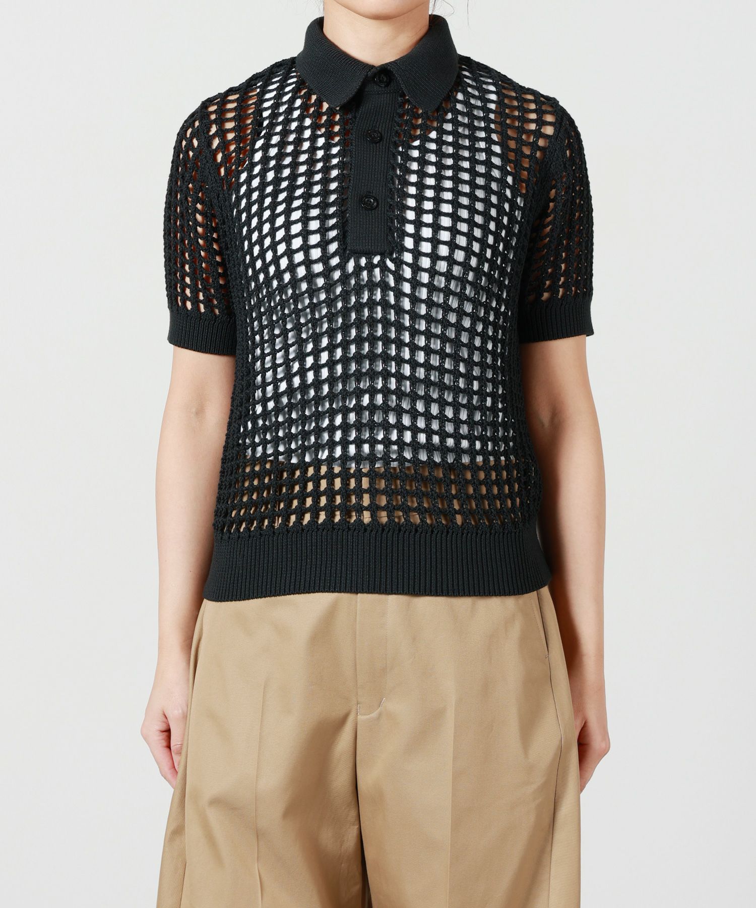 HYKE(ハイク)】 CROCHETED POLO SWEATER｜PARIGOT ONLINE（パリゴ