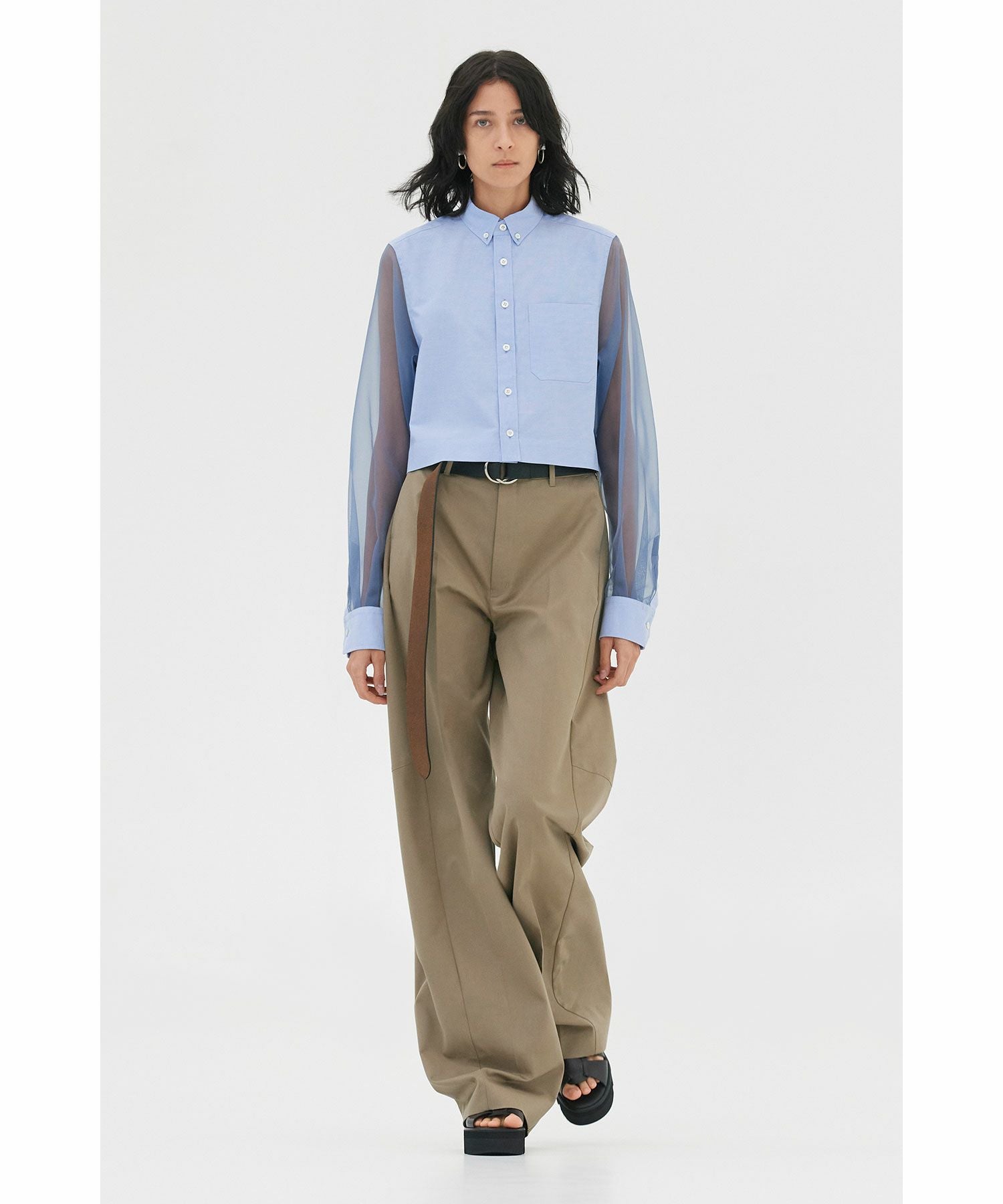 HYKE(ハイク)】 OXFORD B.D. SHIRT WITH SHEER SLEEVE｜PARIGOT ONLINE