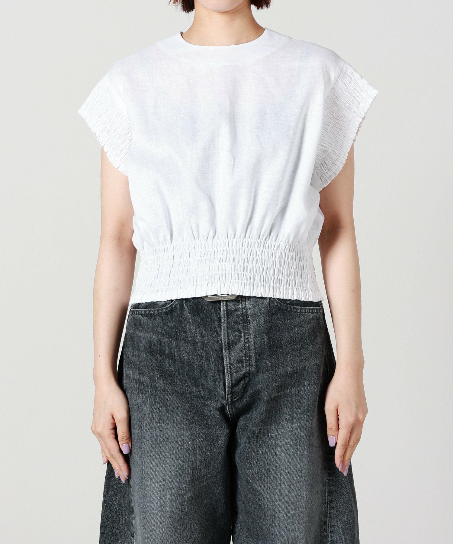 HYKE(ハイク)】 LINEN SHIRRED BLOUSE｜PARIGOT ONLINE（パリゴ