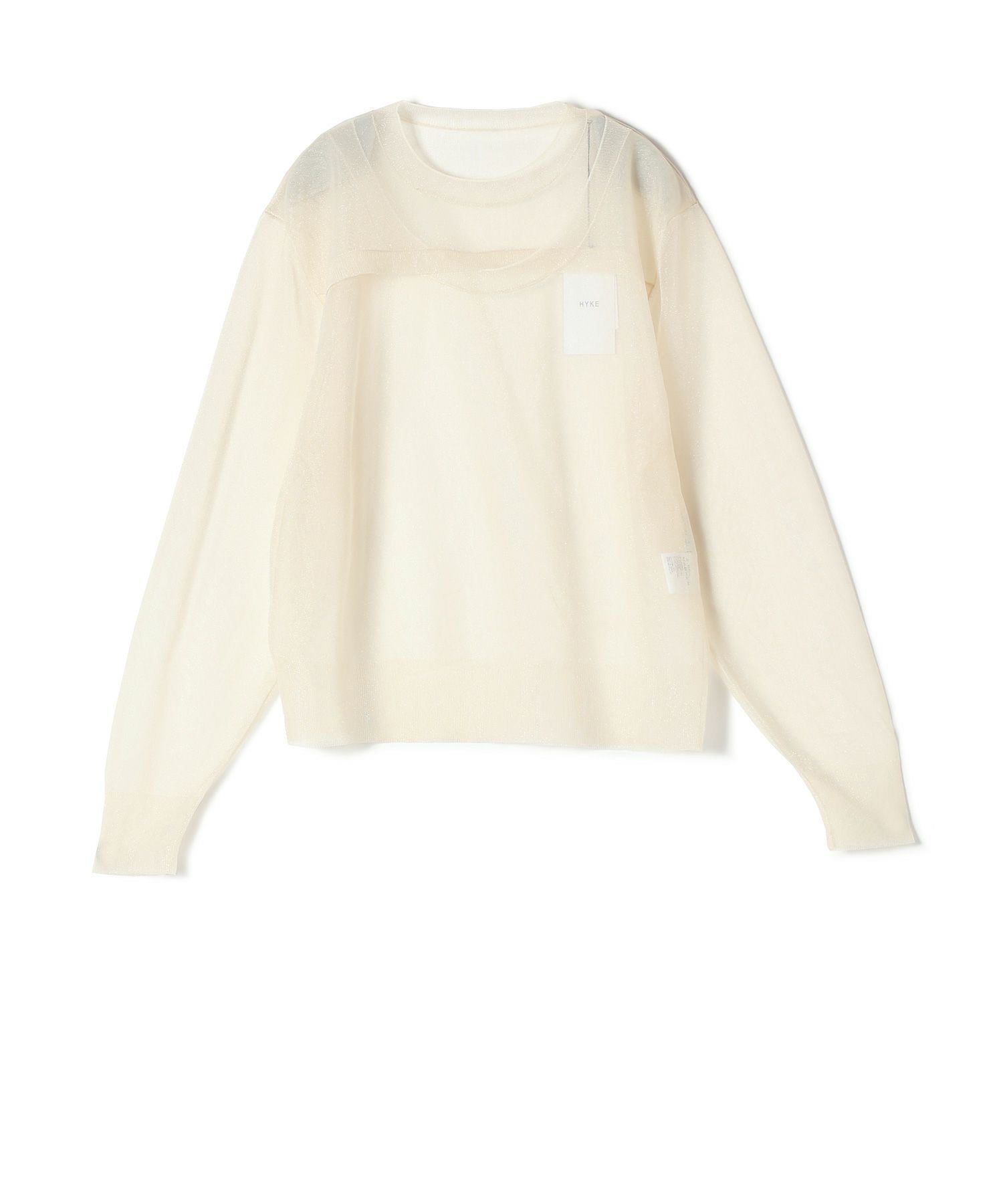 HYKE ハイク　新品タグ付き　クルーネックニット　ホワイト HYKE(ハイク)】 SHEER CREW NECK SWEATER｜PARIGOT ONLINE（パリゴ