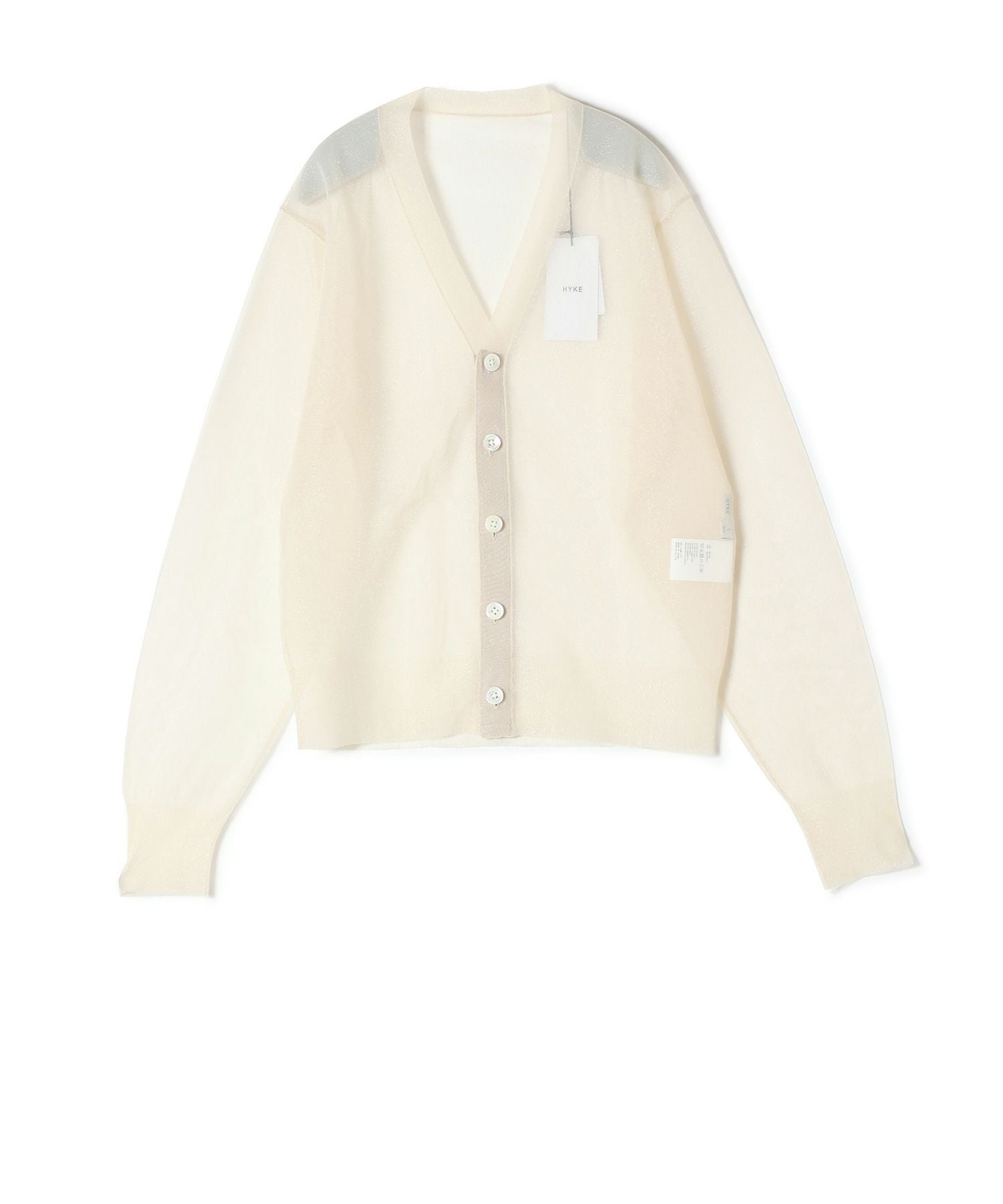 HYKE⭐︎シアーカーディガン SHEER SWEATER CARDIGAN-シアーセーターカーディガン-HYKE（ハイク
