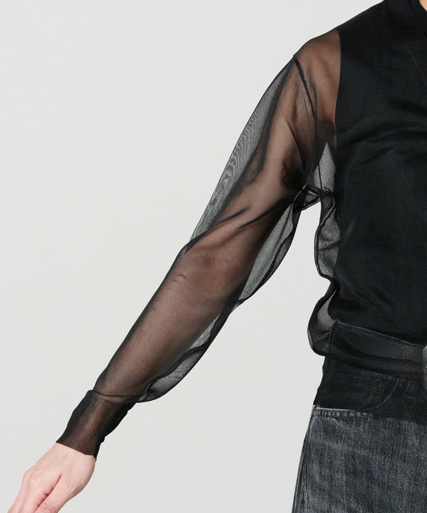 ハイク コットンニット HYKE(ハイク)】 SHEER SWEATER CARDIGAN｜PARIGOT ONLINE（パリゴ