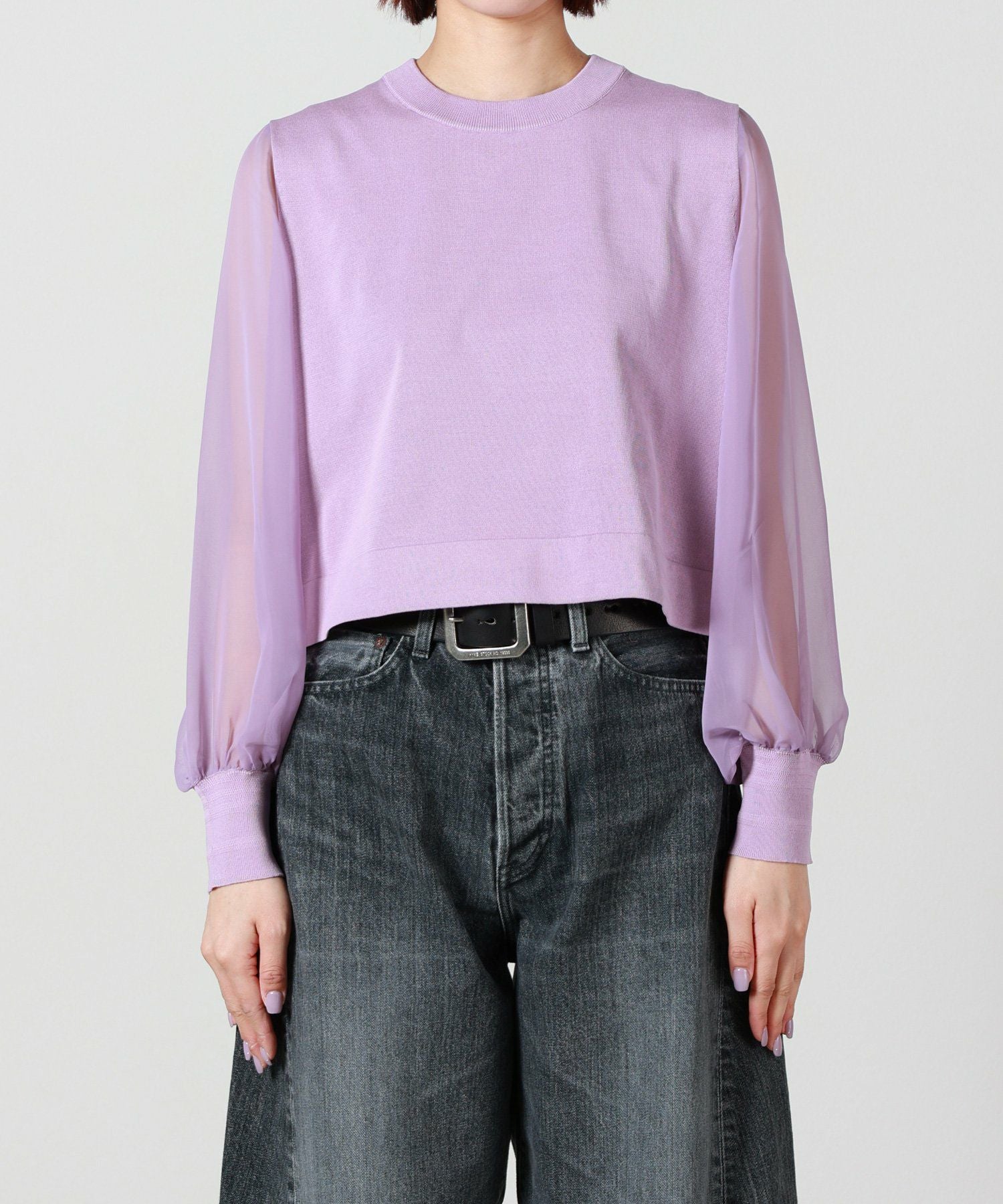 ニット/セーター HYKE SWEATER CROP TOP HYKE（ハイク）の「＜HYKE（ハイク）＞リブ クロップド ニット