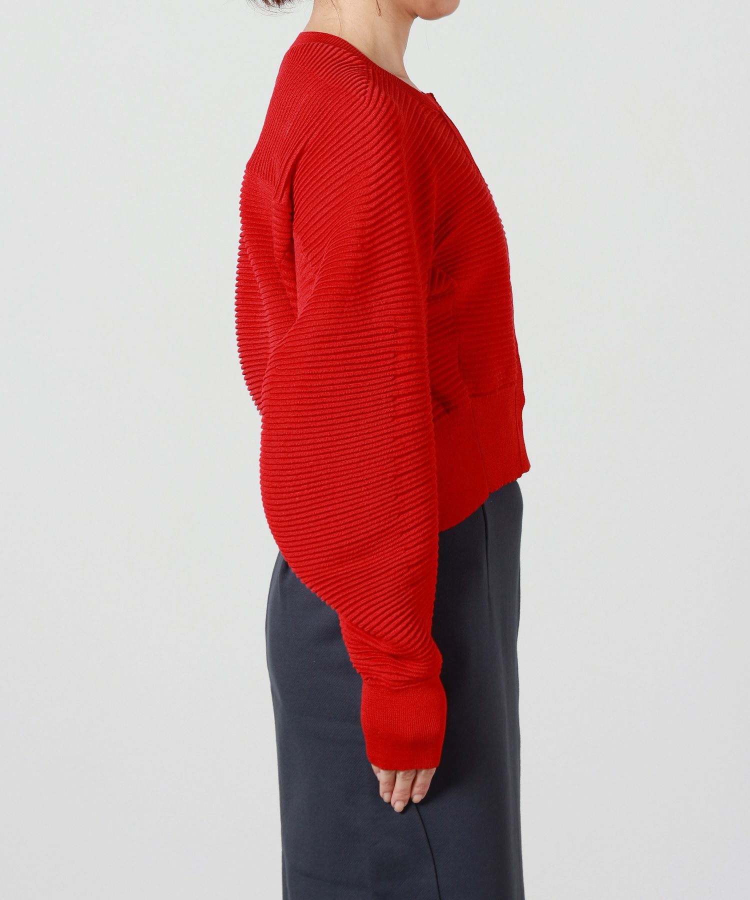 Mame Kurogouchi(マメ クロゴウチ)】 Curved Sleeve Knitted Cardigan
