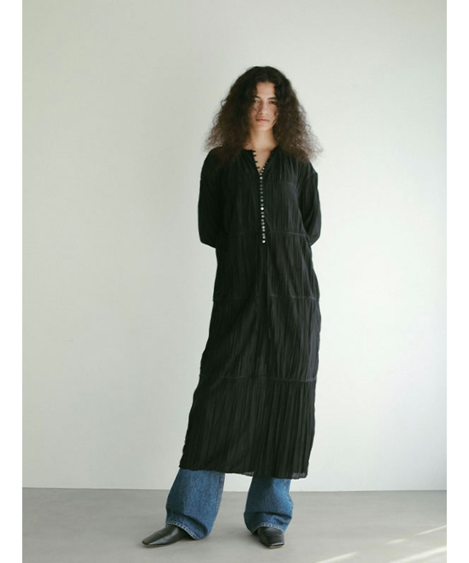 ワンピース ETRE TOKYO Nylon Washer Bear Dress black ETRE TOKYO(エトレトウキョウ)】 シアーワッシャーワンピース｜PARIGOT