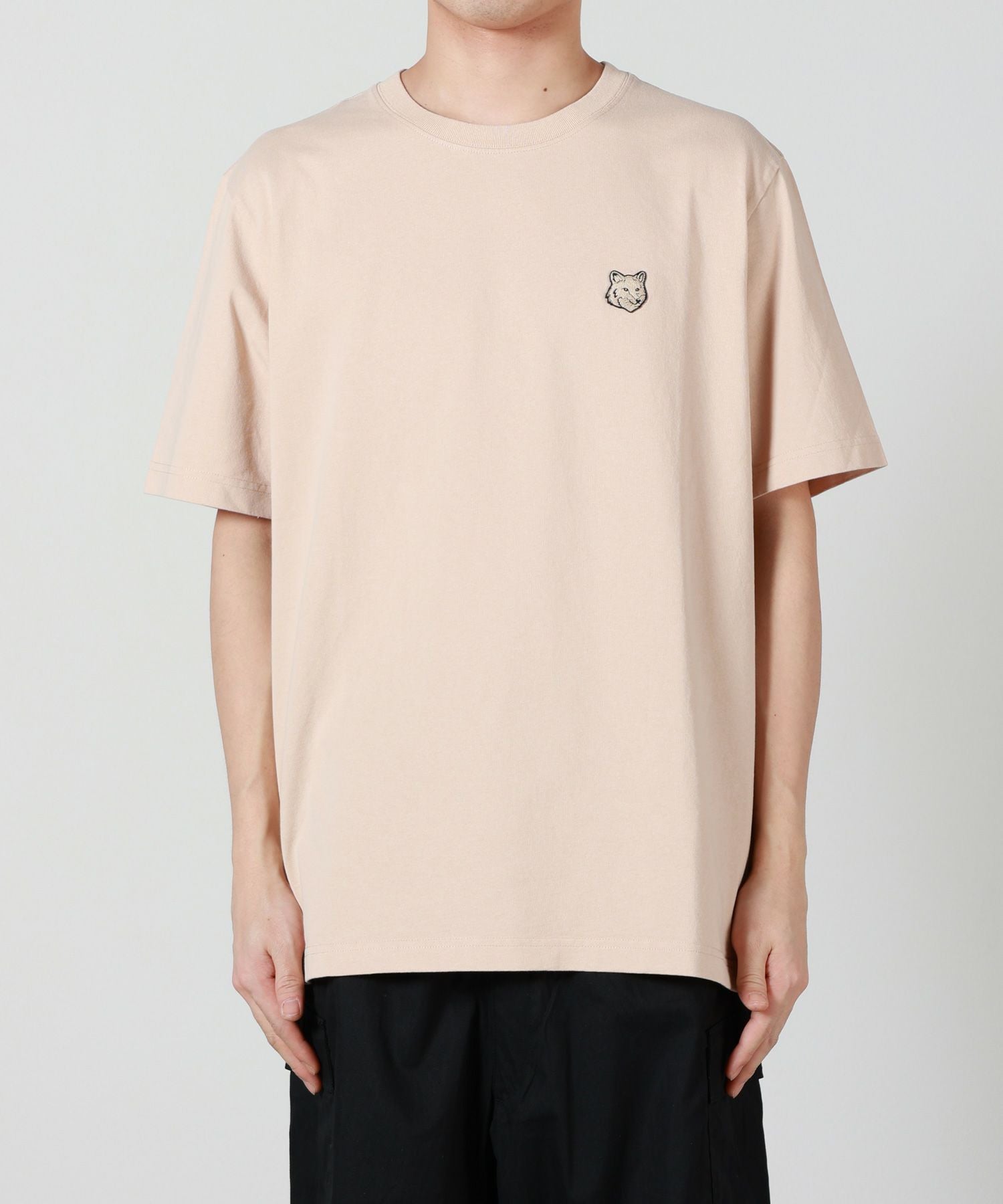 MAISON KITSUNE フォックスパッチ Tシャツ ベージュXL 美品 MAISON KITSUNE(メゾンキツネ)】 ボールド フォックスヘッド パッチ