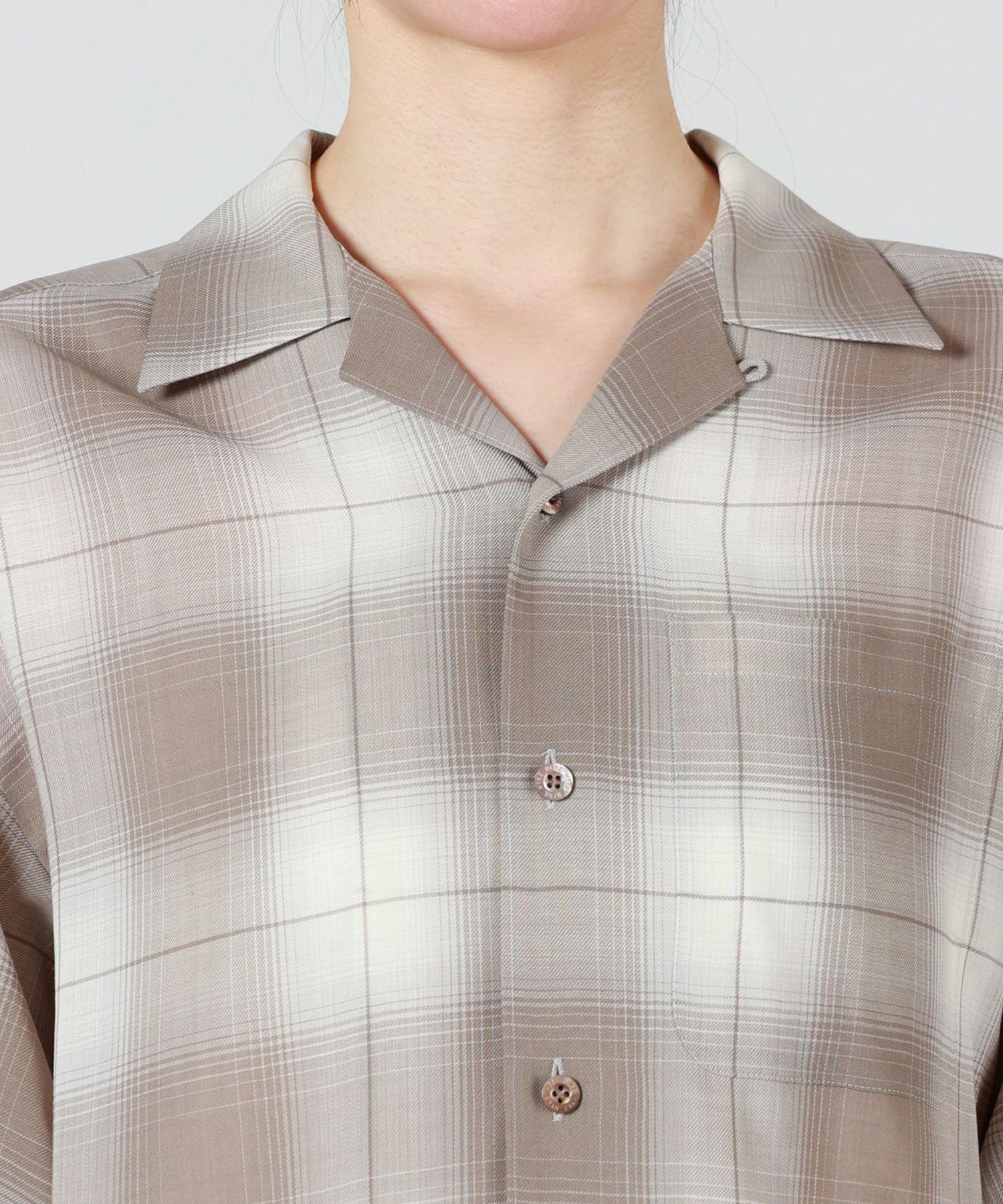 HYKE / ハイク | 2025SS | CHECK BALLOON SLEEVE BLOUSE チェック バルーンスリーブ ブラウス | 1 | ベージュ | レディース HYKE / ハイク | 2025SS | CHECK BALLOON SLEEVE BLOUSE チェック