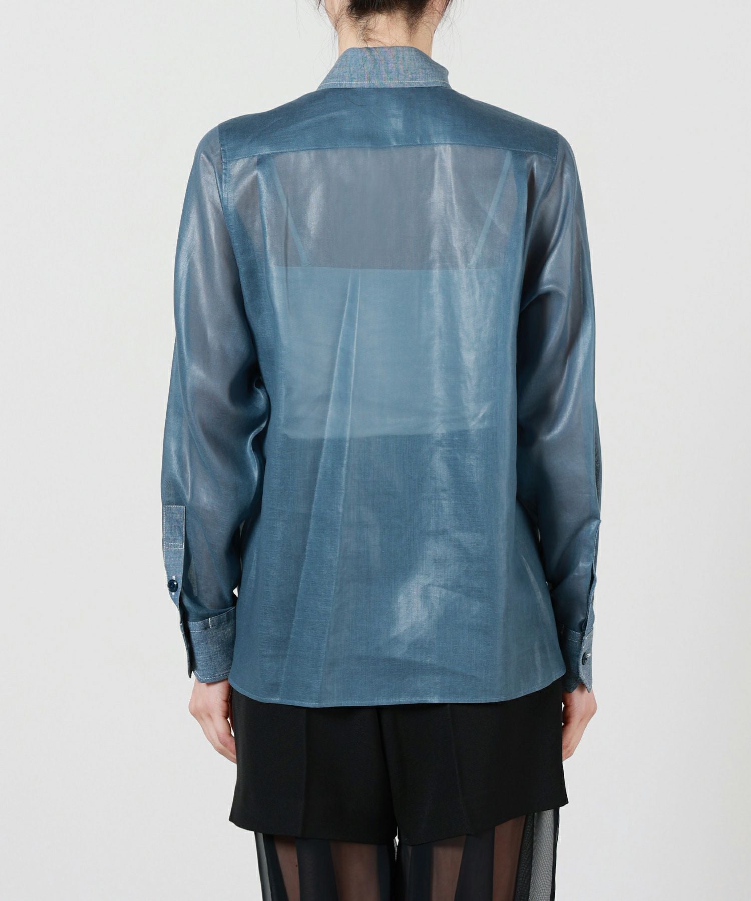 HYKEハイク　シャンブレーシアースリーブシャツ SHEER CHAMBRAY SHIRT-シアーシャンブレーシャツ-HYKE（ハイク）通販