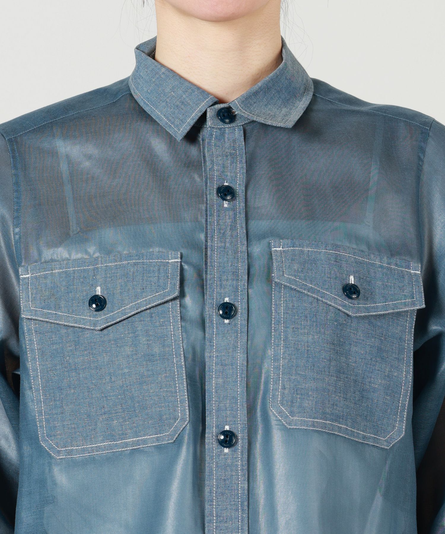 HYKE(ハイク)】 SHEER CHAMBRAY SHIRT｜PARIGOT ONLINE（パリゴ