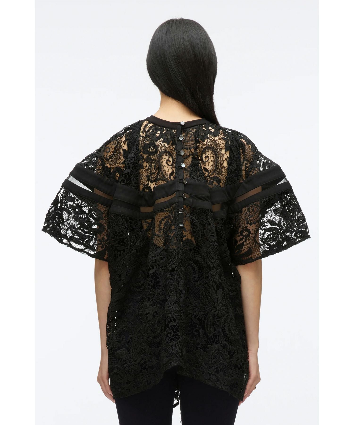フィリップリム✨ドレープトップス 3.1 Phillip Lim CORDED EMBOIDERED LACE SS FLOUNCE TOP トップス 3.1