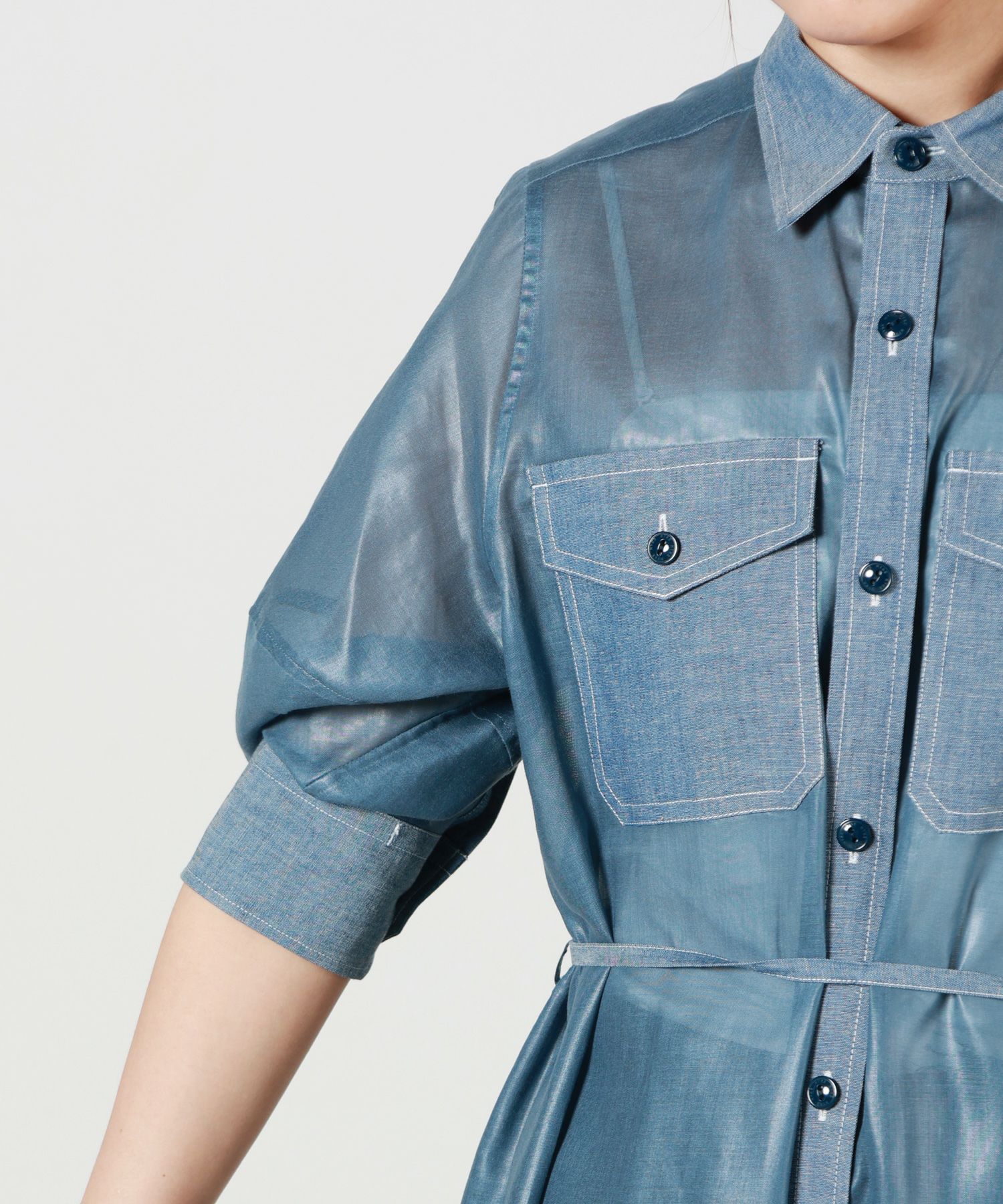 HYKE(ハイク)】 SHEER CHAMBRAY DRESS｜PARIGOT ONLINE（パリゴ