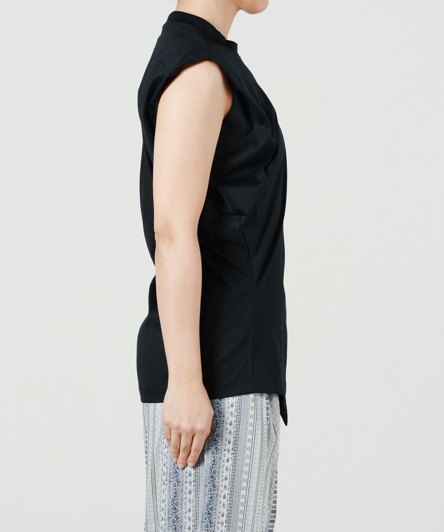 【美品】  Mame Kurogouchi / マメクロゴウチ | Cotton Jersey Sleeveless Top ノースリーブシャツ | 2 | ブラウン | レディース 美品】 Mame Kurogouchi / マメクロゴウチ | Cotton Jersey Sleeveless