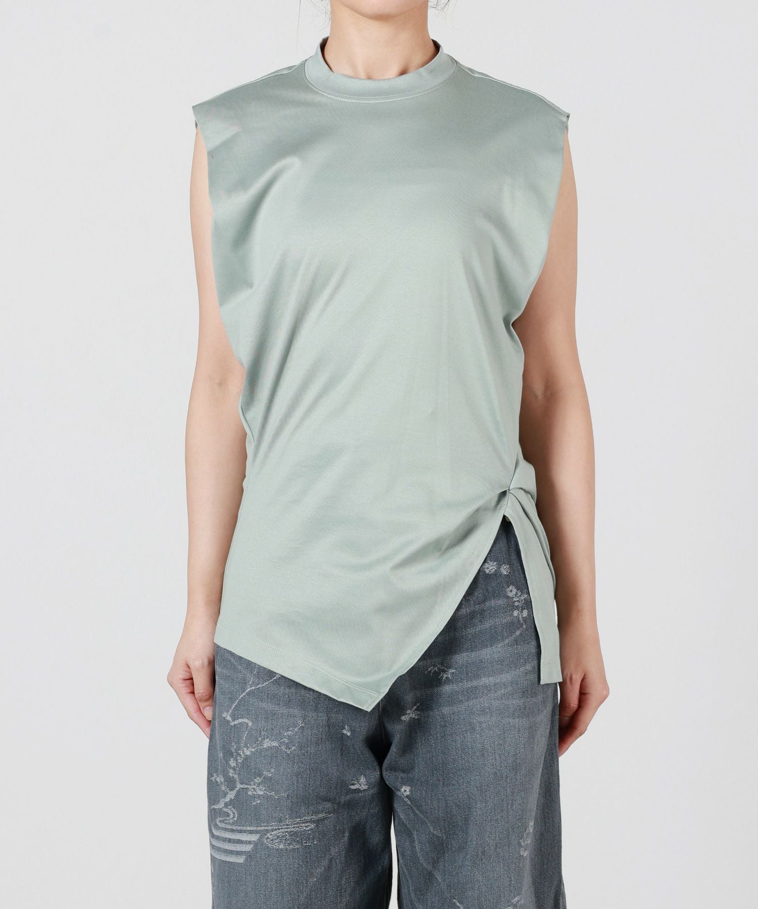 【美品】  Mame Kurogouchi / マメクロゴウチ | Cotton Jersey Sleeveless Top ノースリーブシャツ | 2 | ブラウン | レディース Mame Kurogouchi】 Cotton Jersey Sleeveless Dress – ONENESS ONLINE