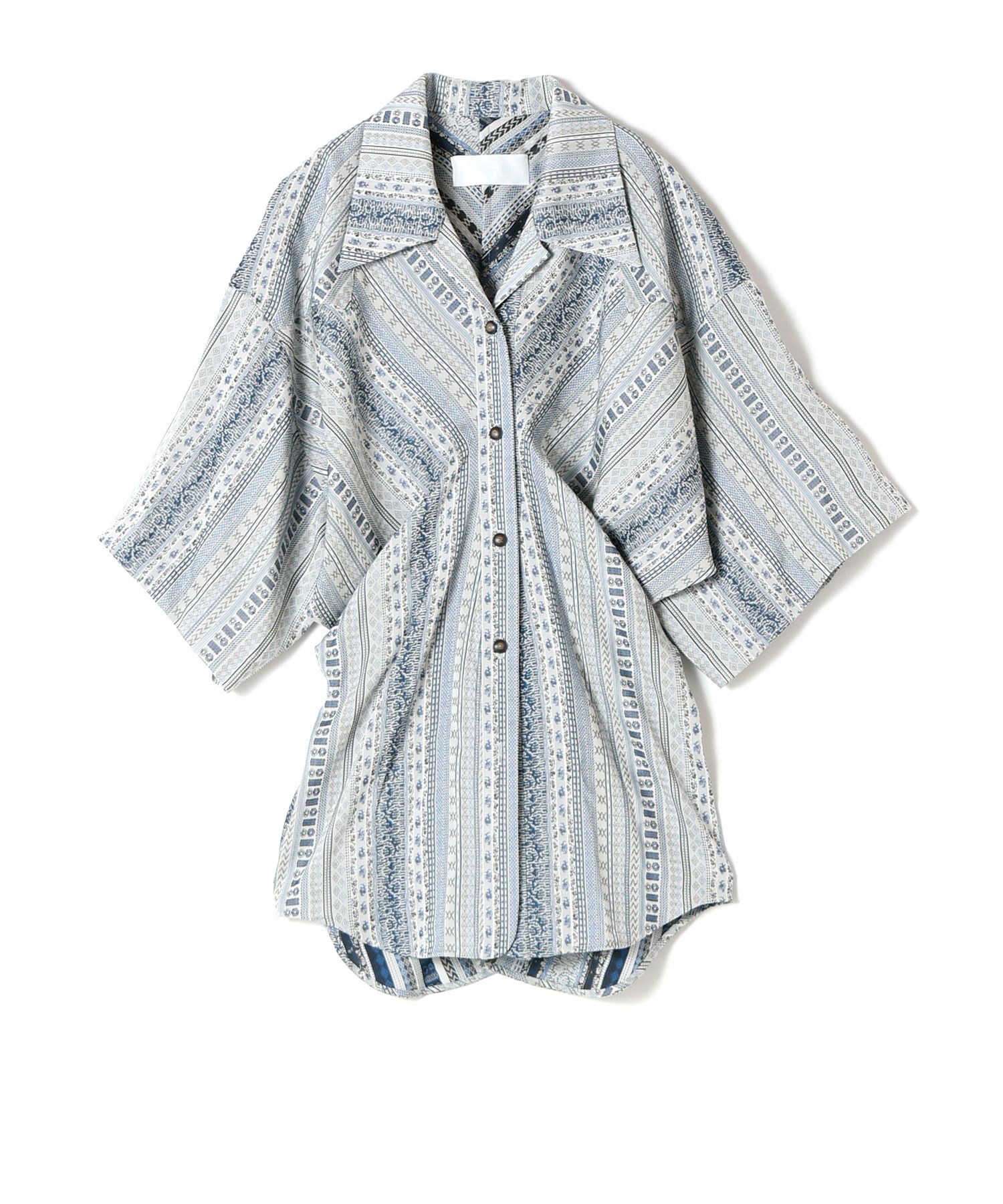 Mame Kurogouchi(マメ クロゴウチ)】 Stripe Jacquard Open-Collar