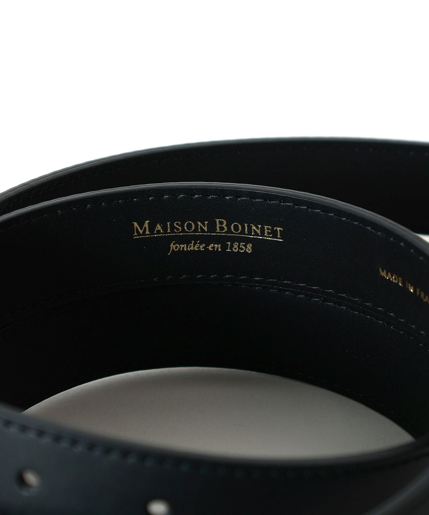 MAISON BOINET ベルト 牛革 フランス製 工房 ブラック 75/30 MAISON BOINET（メゾンボワネ） ベルト 「Maison Boinet/メゾンボワネ