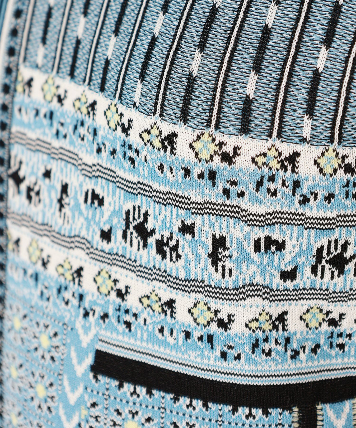 マメクロゴウチ　Geometric Pattern Knitted Top Geometric Pattern Knitted Top-ジオメトリックパターントップ-Mame
