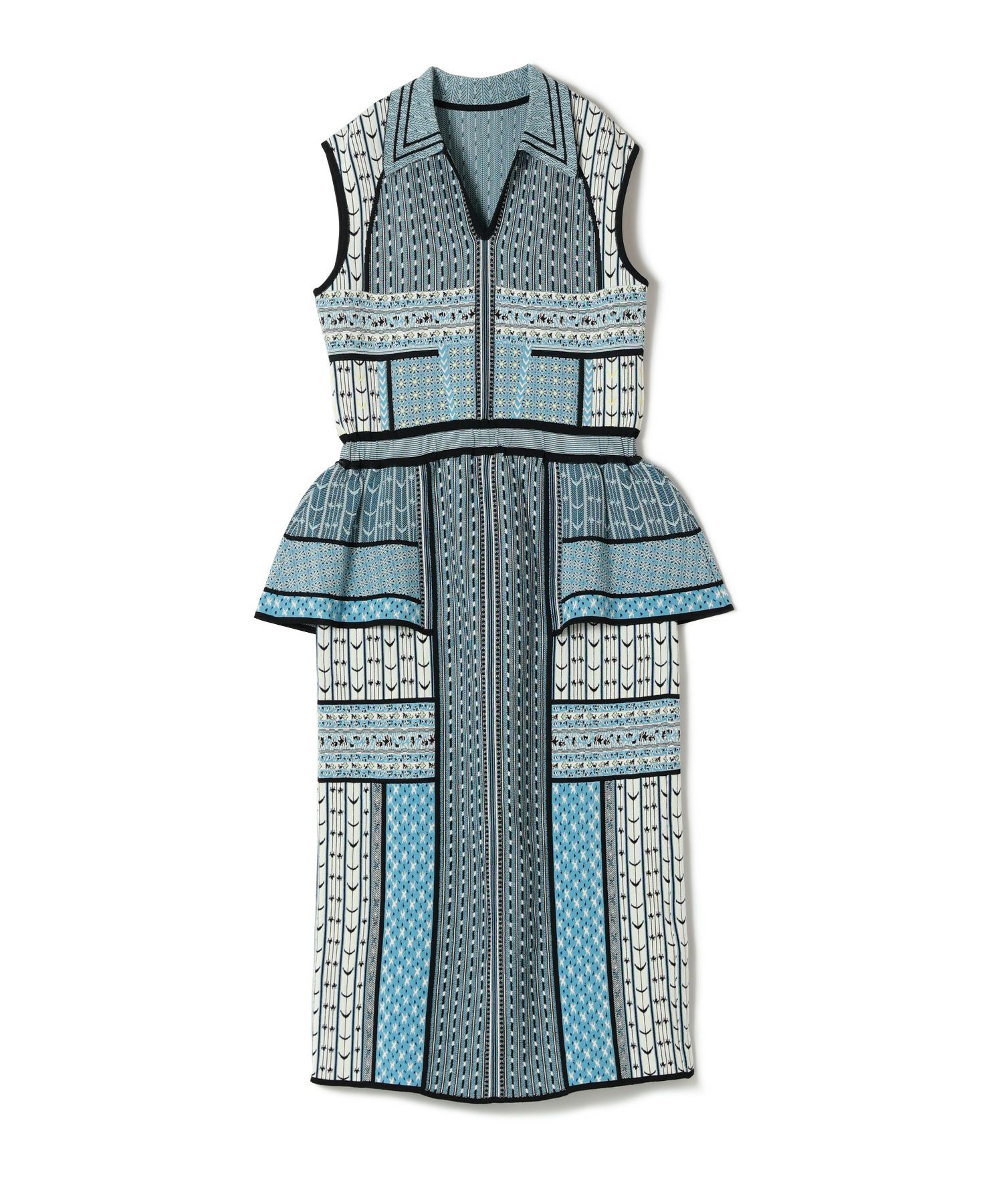 Mame Kurogouchi(マメ クロゴウチ)】 Geometric Pattern Knitted Dress