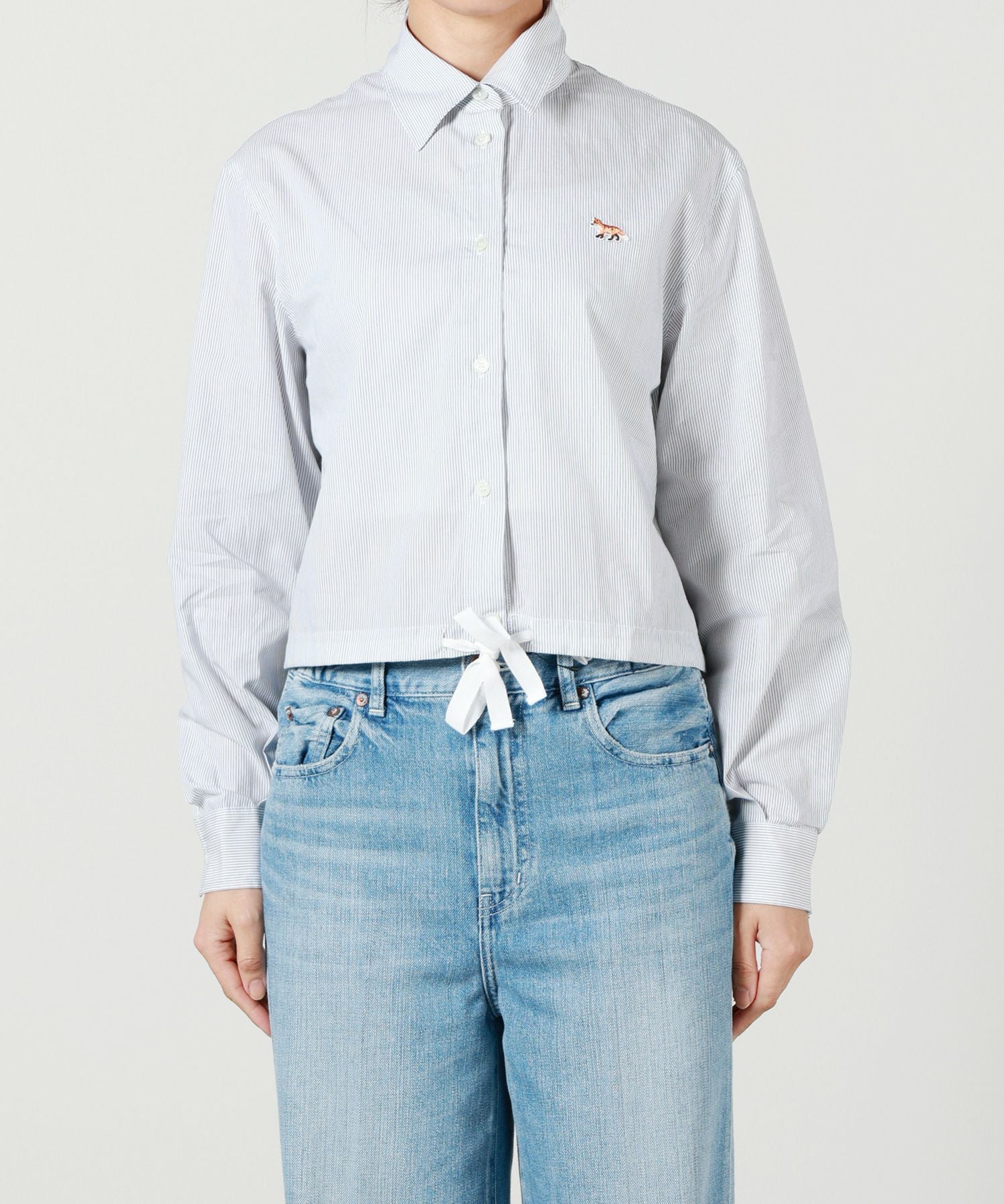 MAISON KITSUNÉドローストリングクロップドシャツレディースシャツ MAISON KITSUNE(メゾンキツネ)】 ドローストリング クロップド シャツ